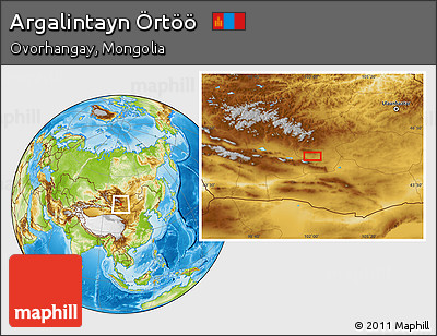 Physical Location Map of Argalintayn Örtöö