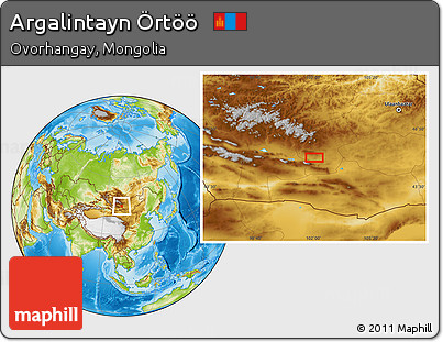 Physical Location Map of Argalintayn Örtöö