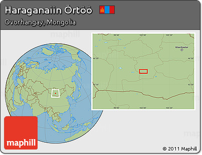 Savanna Style Location Map of Haraganaiin Örtöö