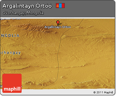 Physical Panoramic Map of Argalintayn Örtöö