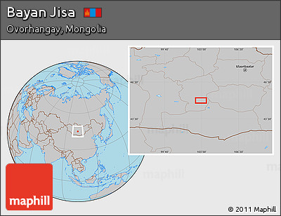 Gray Location Map of Bayan Jisa