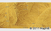 Physical 3D Map of the area around 45° 10' 22" N, 107° 1' 30" W