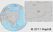 Gray Location Map of the area around 45° 10' 22" N, 108° 52' 30" E