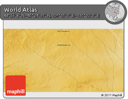 Physical 3D Map of the Area around 45° 10' 22" N, 109° 43' 29" E