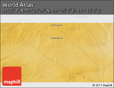 Physical 3D Map of the Area around 45° 10' 22" N, 109° 43' 29" E