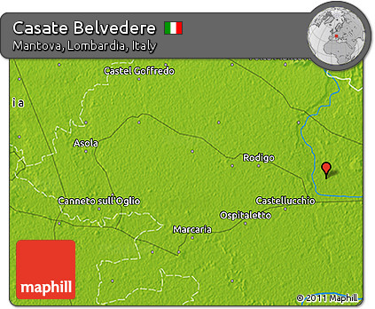 Physical 3D Map of Casate Belvedere