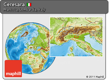 Physical Location Map of Ceresara