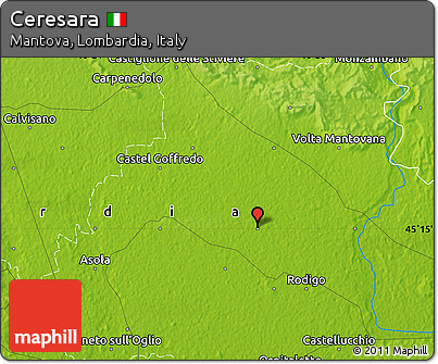 Physical Map of Ceresara