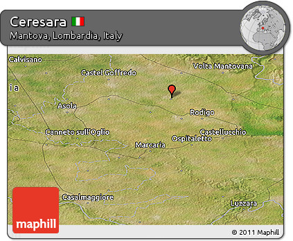 Satellite Panoramic Map of Ceresara