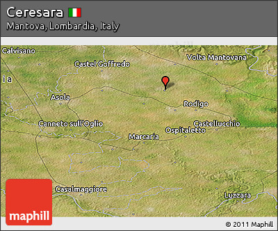 Satellite Panoramic Map of Ceresara