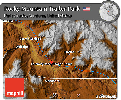 Physical Map of Rocky Mountain Trailer Park