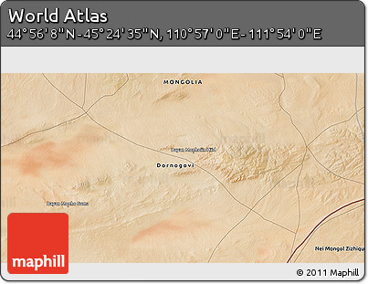 Satellite 3D Map of the Area around 45° 10' 22" N, 111° 25' 30" E
