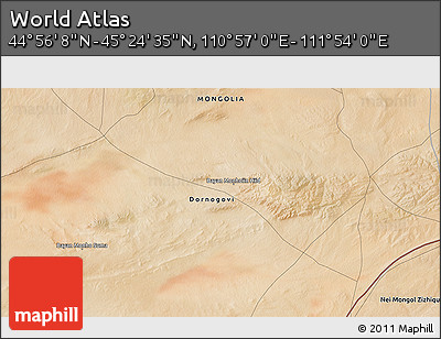 Satellite 3D Map of the Area around 45° 10' 22" N, 111° 25' 30" E