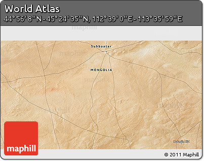 Satellite 3D Map of the Area around 45° 10' 22" N, 113° 7' 30" E