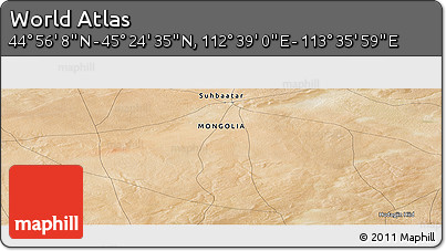 Satellite Panoramic Map of the Area around 45° 10' 22" N, 113° 7' 30" E