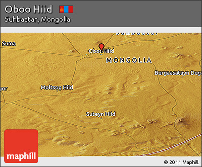 Physical Panoramic Map of Oboo Hiid