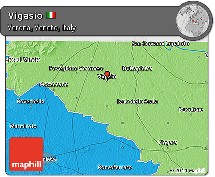 Political 3D Map of Vigasio