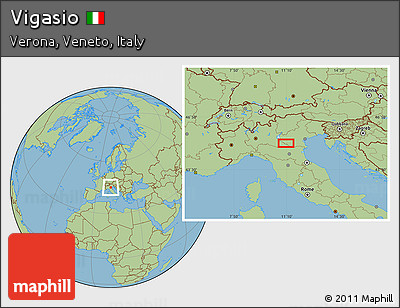 Savanna Style Location Map of Vigasio