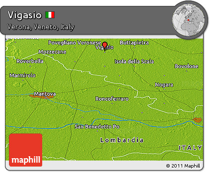 Physical Panoramic Map of Vigasio