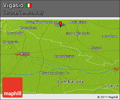 Physical Panoramic Map of Vigasio
