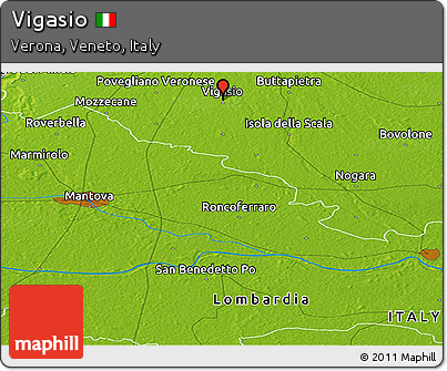 Physical Panoramic Map of Vigasio