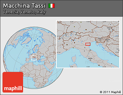 Gray Location Map of Macchina Tassi