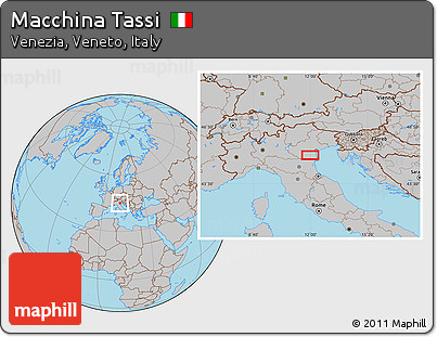 Gray Location Map of Macchina Tassi