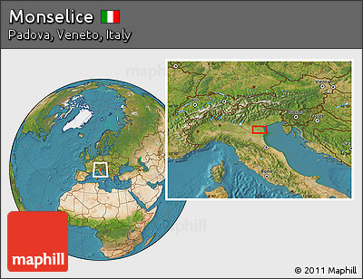 Satellite Location Map of Monselice