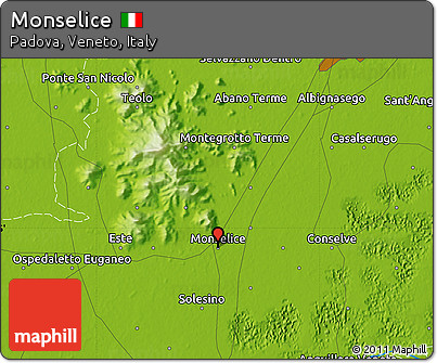 Physical Map of Monselice