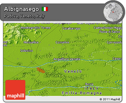 Physical Panoramic Map of Albignasego