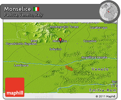 Physical Panoramic Map of Monselice