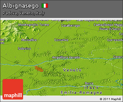 Physical Panoramic Map of Albignasego