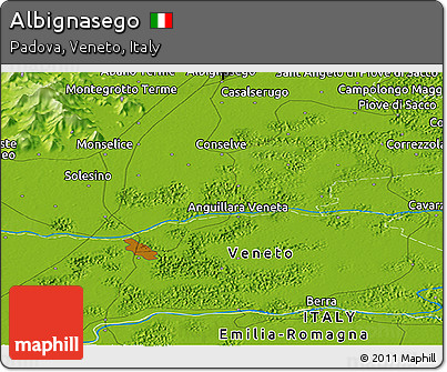 Physical Panoramic Map of Albignasego
