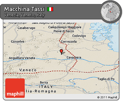 Shaded Relief Panoramic Map of Macchina Tassi