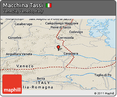 Shaded Relief Panoramic Map of Macchina Tassi