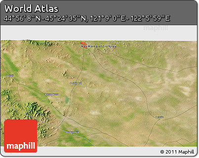 Satellite 3D Map of the Area around 45° 10' 22" N, 121° 37' 30" E