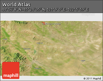 Satellite 3D Map of the Area around 45° 10' 22" N, 121° 37' 30" E