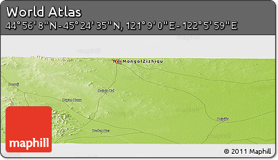 Physical Panoramic Map of the Area around 45° 10' 22" N, 121° 37' 30" E