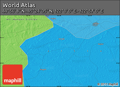 Political Map of the Area around 45° 10' 22" N, 122° 28' 29" E