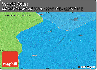 Political Map of the Area around 45° 10' 22" N, 122° 28' 29" E