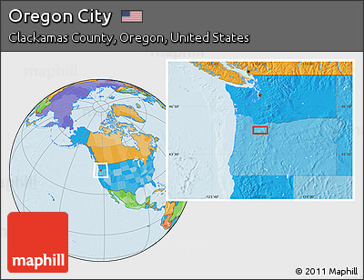 Political Location Map of Oregon City