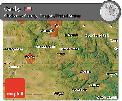 Satellite Map of Canby