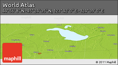 Physical Panoramic Map of the Area around 45° 10' 22" N, 124° 10' 30" E