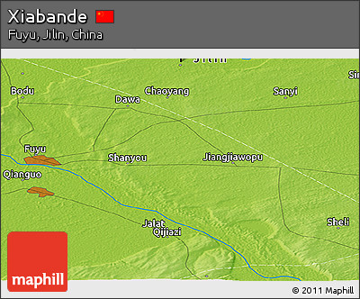 Physical Panoramic Map of Xiabande