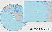 Gray Location Map of the area around 45° 10' 22" N, 128° 16' 30" W