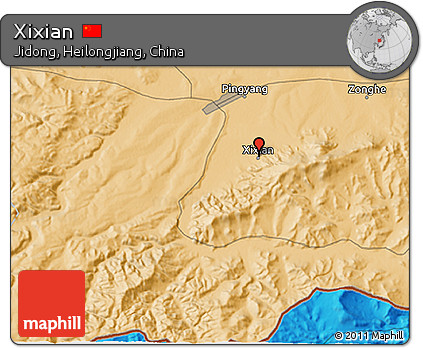 Political 3D Map of Xixian