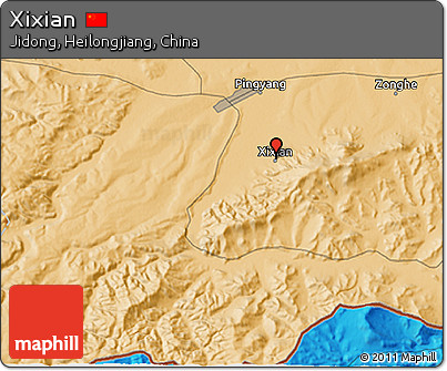 Political 3D Map of Xixian