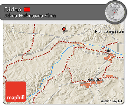 Shaded Relief 3D Map of Didao
