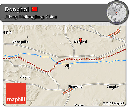 Shaded Relief 3D Map of Donghai