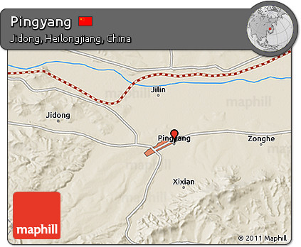 Shaded Relief 3D Map of Pingyang